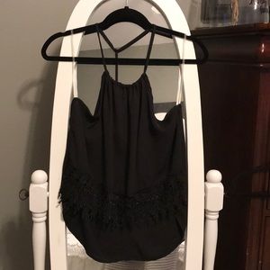 Black lace boutique top